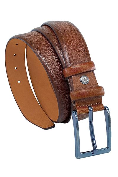 Süzer Deri 3.5 cm Classic 100% Genuine Leather Luxury Belt Tan Tosado Patterned