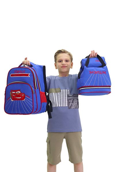 GENÇ 3-piece School Set for Boy - Thermos, Feeding, Orthopedic Trolley Backpack and Pen
