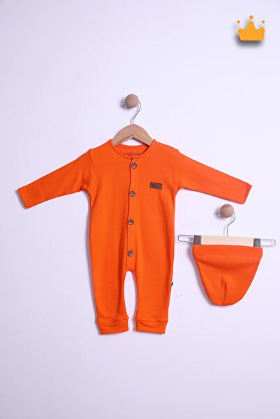 Babyhola Interlock Jumpsuit and Beret Set - 100% Cotton, Buttoned Front 23630