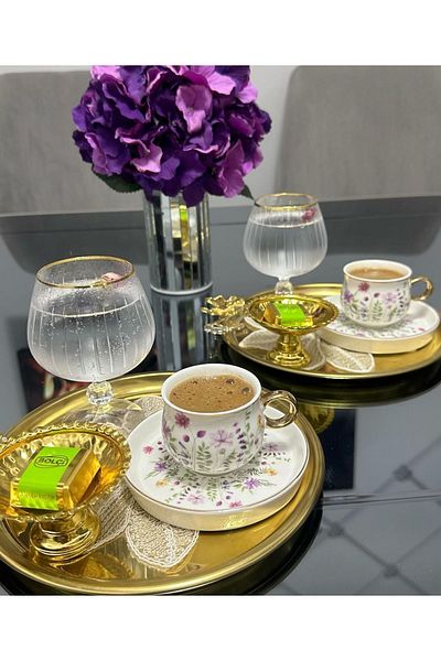 Bohemia Double Gold Coffee Side Water Glass