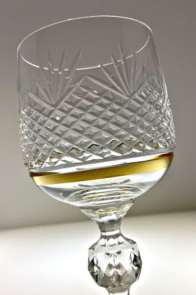 Bohemia Collection Sterna Gold 6-Piece Coffee Side Water Cup/White Wine Glass Set 150cc Anatolia Model