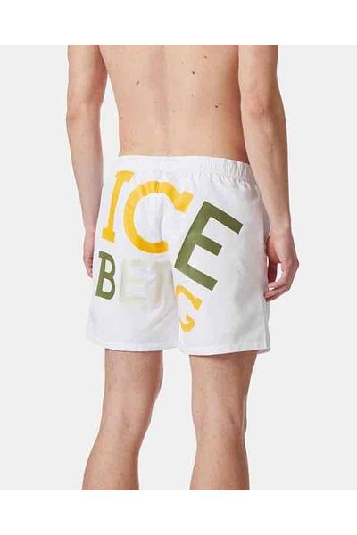Iceberg Pantaloni scurți albi Palms ICE3MBM08