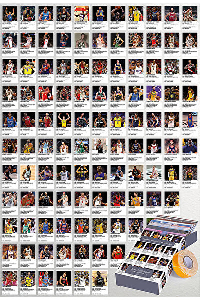 GUGUK Yabancı Basketbol Oyuncuları Temalı 108 Adet Duvar Poster Seti, Özel Tasarım Kutulu (GGK-K115)