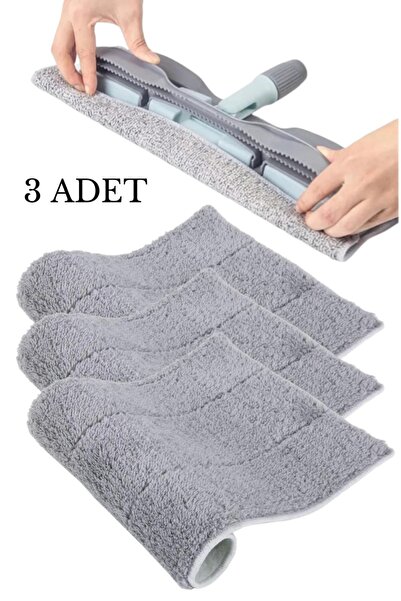 MG HOME 3 Adet Mandallı Mop Yedek Bezi Mandallı Mop Uyumlu Mikrofiber Yedek B...