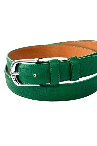 Süzer Deri Khaki Green Women's Belt - 3 Cm Width, 100% Genuine Roys Leather, Nickel Buckle, Stitched