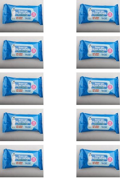 Yasir 10 Unscented Wet Wipes - Hajj, Umrah and Soft Cut