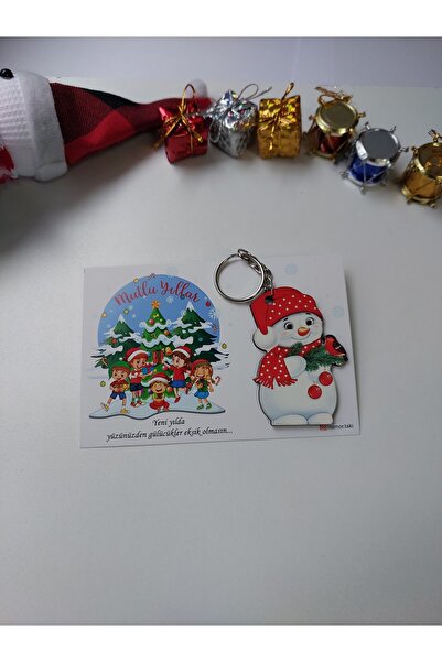 Lilamor 5 Adet Yılbaşı Hediyesi Kardan Adam Anahtarlık