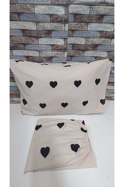 GASEL ÇARŞI Heart Patterned Cotton Cardigan Set - Elastic