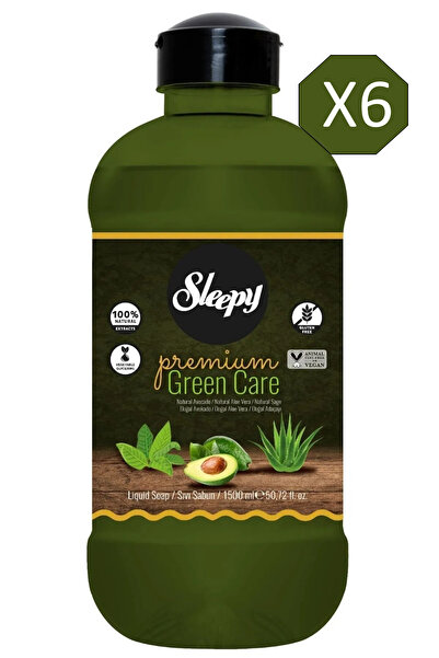 Sleepy 1500 مل صابون سائل بريميوم جرين كير - 6 قطع