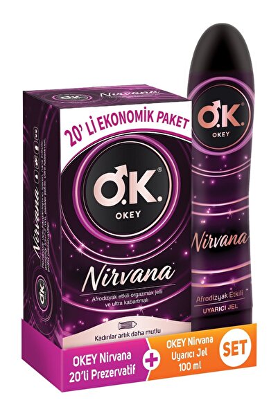 Okey Nirvana 20'li Prezervatif + Okey Nirvana Uyarıcı Jel