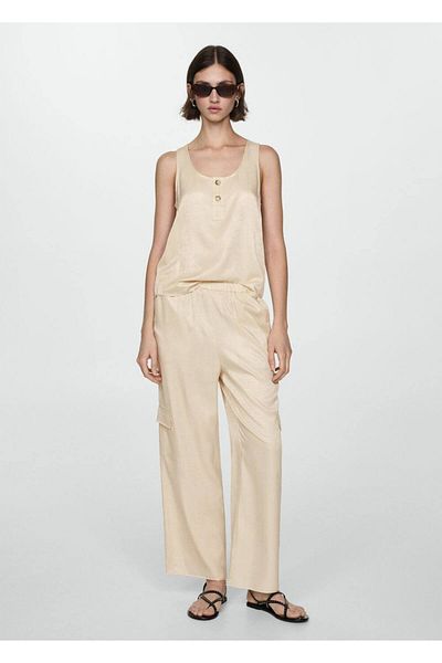MANGO Woman Cargo Pocket Straight Pants