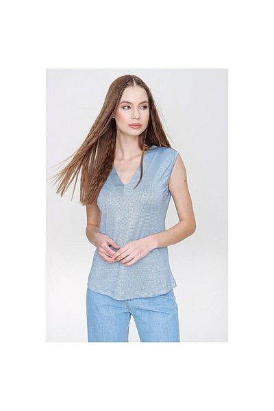 Yıldızistan Bluză tricou albastru bebeluș fără mâneci fără mâneci de calitate cu textura moale pentru femei2892140