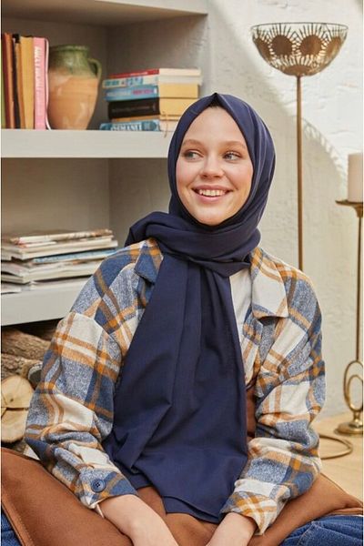 Mides scarf Hijab Cotton Kraş Cazz Shawl Model-σκούρο μπλε