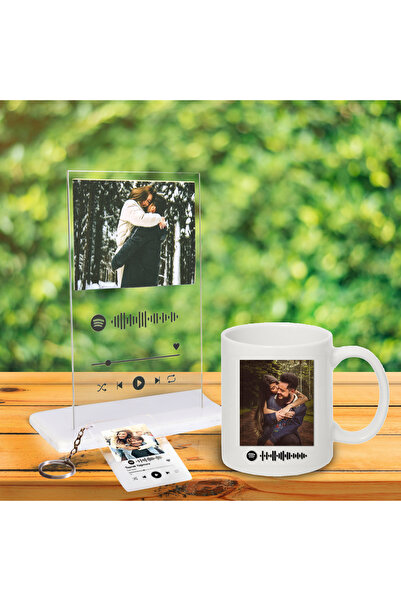 fotoremzi KİŞİYE ÖZEL SPOTİFY BARKODLU FOTOĞRAFLI PLAKET BARDAK ANAHTARLIK SE...