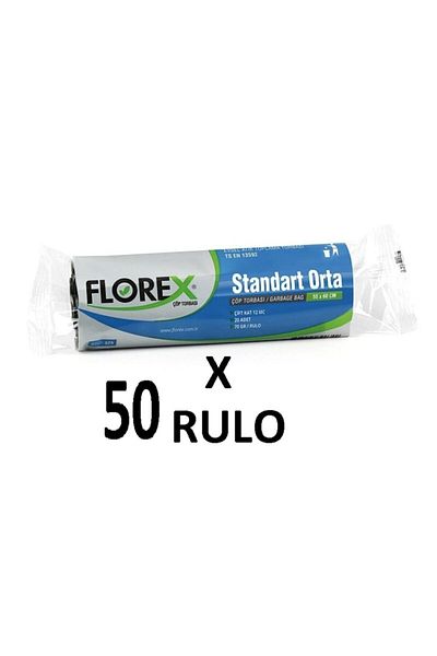 Florex قياسي متوسط الحجم (55x60 سم) كيس نفايات أزرق 50 رول 20*50=1000 قطعة