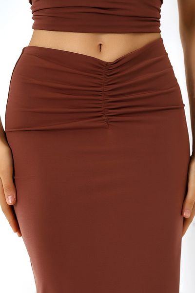 DeChival Maxi Length Lined Skirt - 82cm, Full Length/Shir Detail, Front Gather Detail