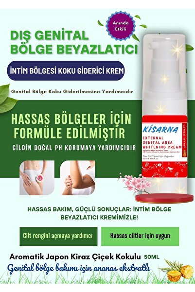 Kisarna Beyazlatıcı Krem Kararmalar İçin Beyazlatıcı Genital & Yüz & Koltukal...