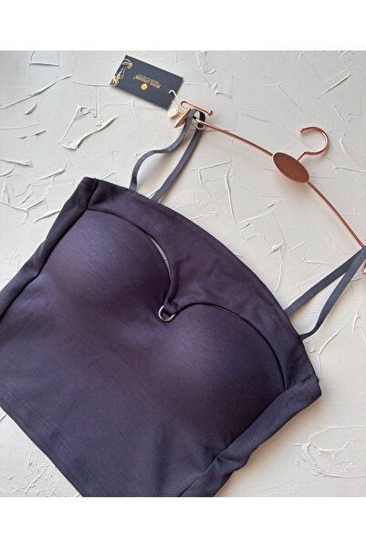 İntive Lingerie Chole Імпортний бавовняний кроп-бюстєй - виріз на грудях і кільцеві деталі