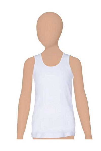 GÜMÜŞ 6 Pieces Silver Girl's Rib Straight Piping Wide Strap Tank Top 3063