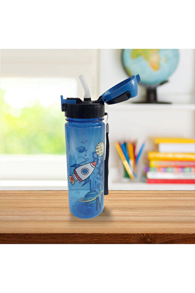 AHİR TİCARET 550 ml First Teaching Water Bottle for Children with Straw