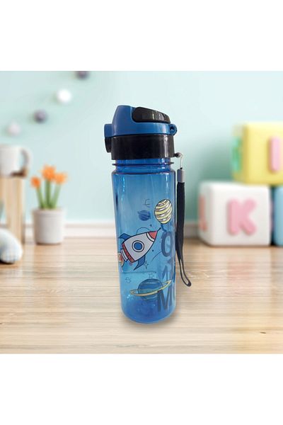 AHİR TİCARET 550 ml First Teaching Water Bottle for Children with Straw