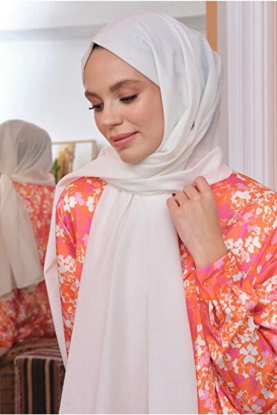 Mides scarf Hijab Cotton Crash Jazz Shawl Model-off White