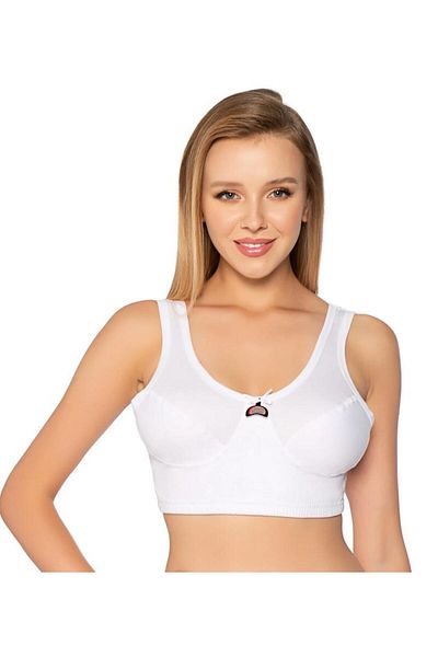 GÜMÜŞ 6 Pieces Silver Combed Cotton Half Athlete Body Bra 3049