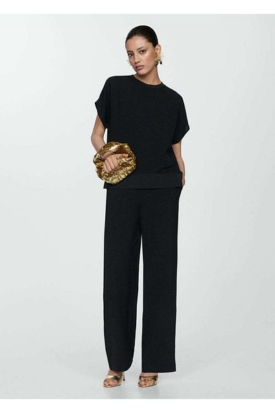 MANGO Woman Wide Leg Draped Pants