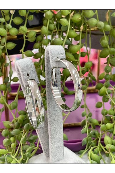 artistik bijuteri 4 cm Diameter Steel Hoop Earrings