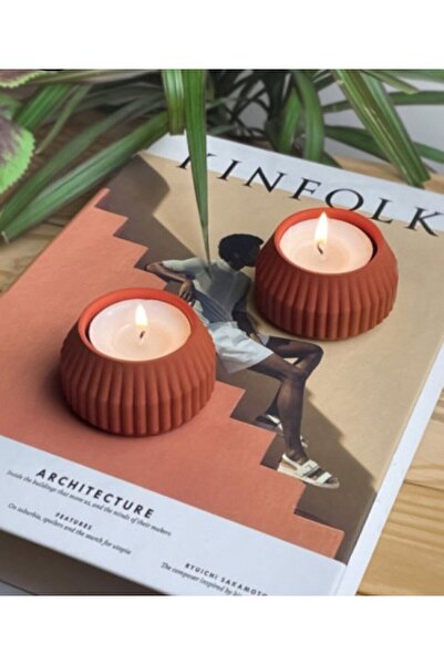 ÇAĞATÖLYE Silikon Kalıp Tealight Çizgili  Mumluk
