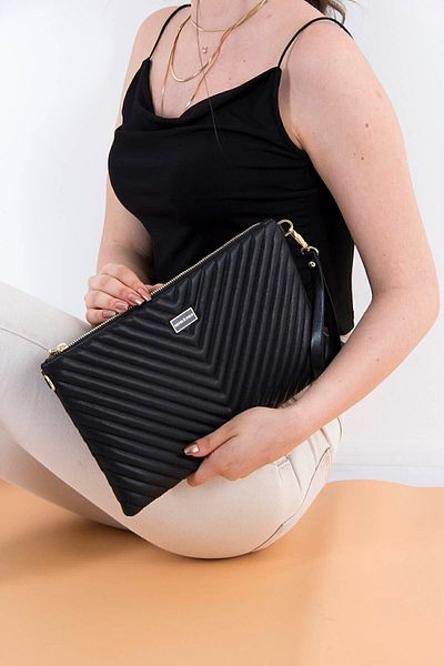 Silver Polo Black Women's Portfolio Clutch - Nv1034 Model