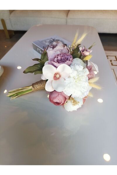 Merveparti Soft renklerde gelin çiçeği ,gelin buketi