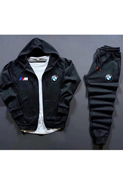 WEARTEX Набір з 2 бавовняних спортивних штанів з капюшоном та толстовки з принтом BMW унісекс