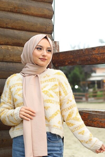 Organic حجاب قطن كراس جاز شال موديل - حجر بيبل