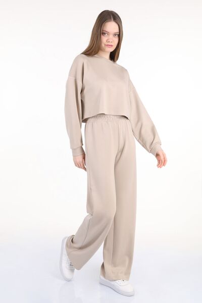 le mardi مجموعة أساسية مزدوجة من القماش باللون البيج