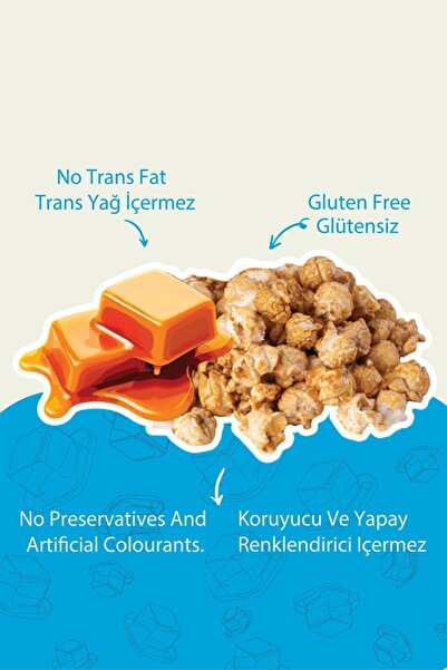 Cloudy Popcorn Popcorn Karamelli Patlamış Mısır 80 gr X6 Adet