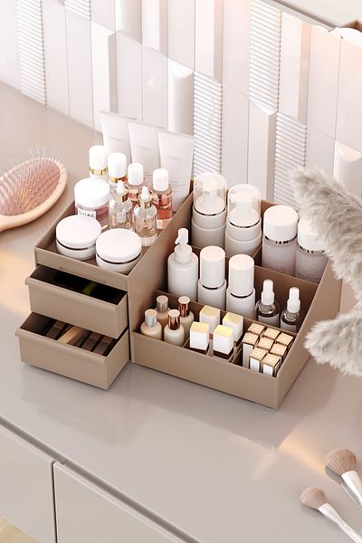 Pufwin Home منظم أدراج منظم لمكياج كريمات العطور ومستحضرات التجميل من إليجانس Xl