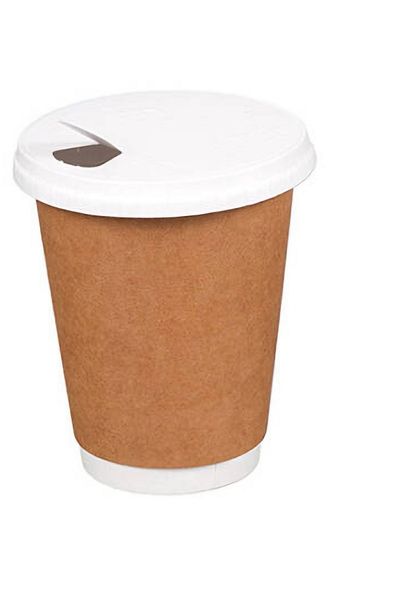 Kraft 14-16 oz White Perforated Hot Drink Cap with Hole -50 Pieces