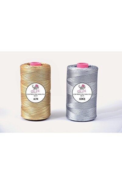 ERFİL İPLİK Erfil Glittered Candle 1.0 Mm Gold - Silver 500 Er Meter 2si1