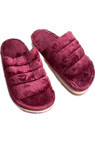 Cross Kadın renkli peluş pofuduk rahat taban ev terlik