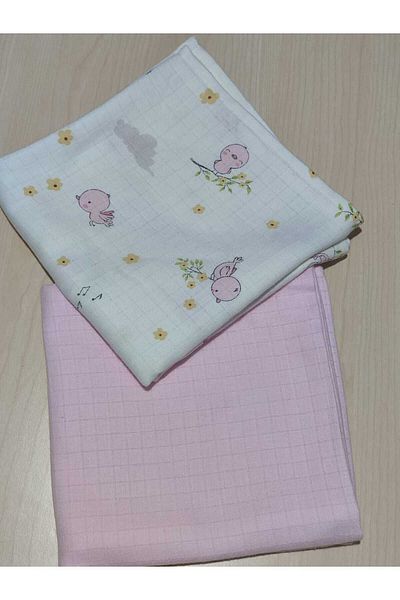 Alpıno Muslin Blanket & Blanket (100% Cotton Baby Blanket 85 cm X 85 cm) 2 Multi-Purpose Blankets