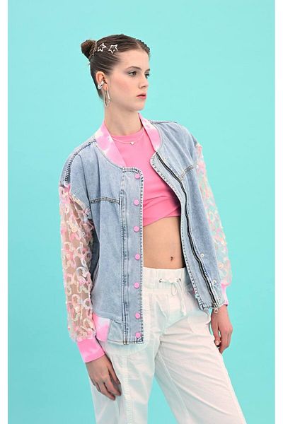 İLKCET MODA Organized Sleeve Jacket with Batik Detail