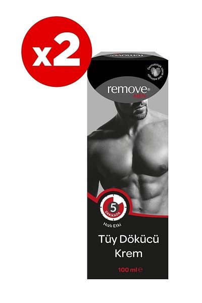 remove مزيل الشعر بلون كريمي - 100 مل، × 2 قطعة، للرجال