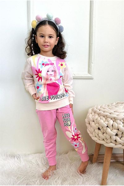 LİLLYPİCCA Patterned Cotton 2-Piece Combination Set for Girl - Double Plum