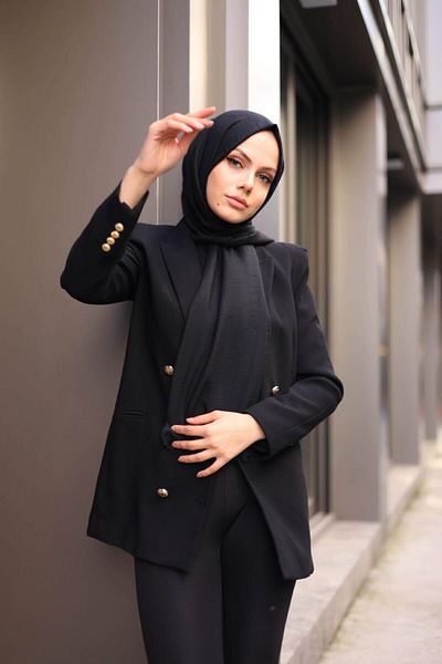 Hürremist Black Cotton Cazz Shawl - Women