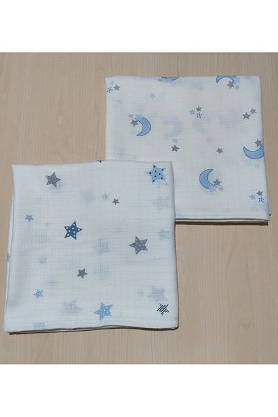 Alpıno 85 cm Muslin Blanket - 2 Pieces 100% Cotton Baby Blanket