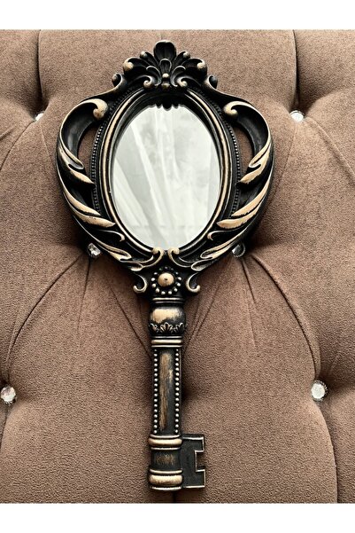 TUĞBAHOME El Aynası Siyah Eskitme Saraylı Model