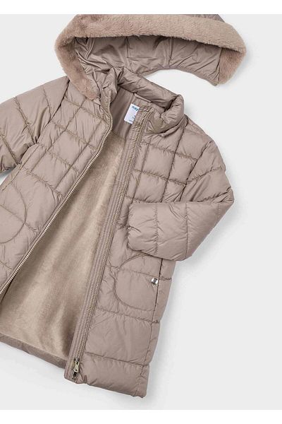 MAYORAL Girl's Cream Colored Long Puffer Jacket