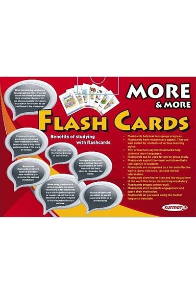 Kurmay Yayınevi بطاقات الذاكرة الإنجليزية More And More Flash Cards