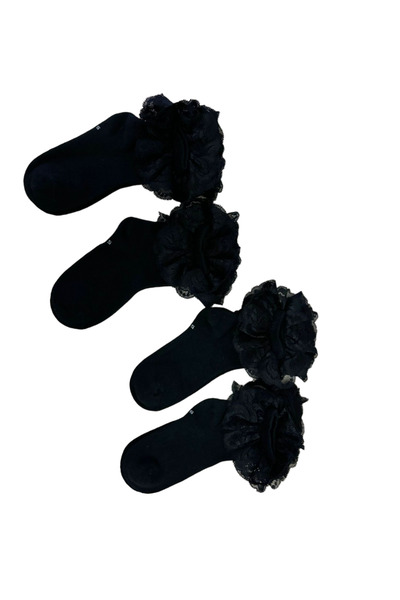 YAADE 4 чифта безшевни детски чорапи от мека дантела с пръсти